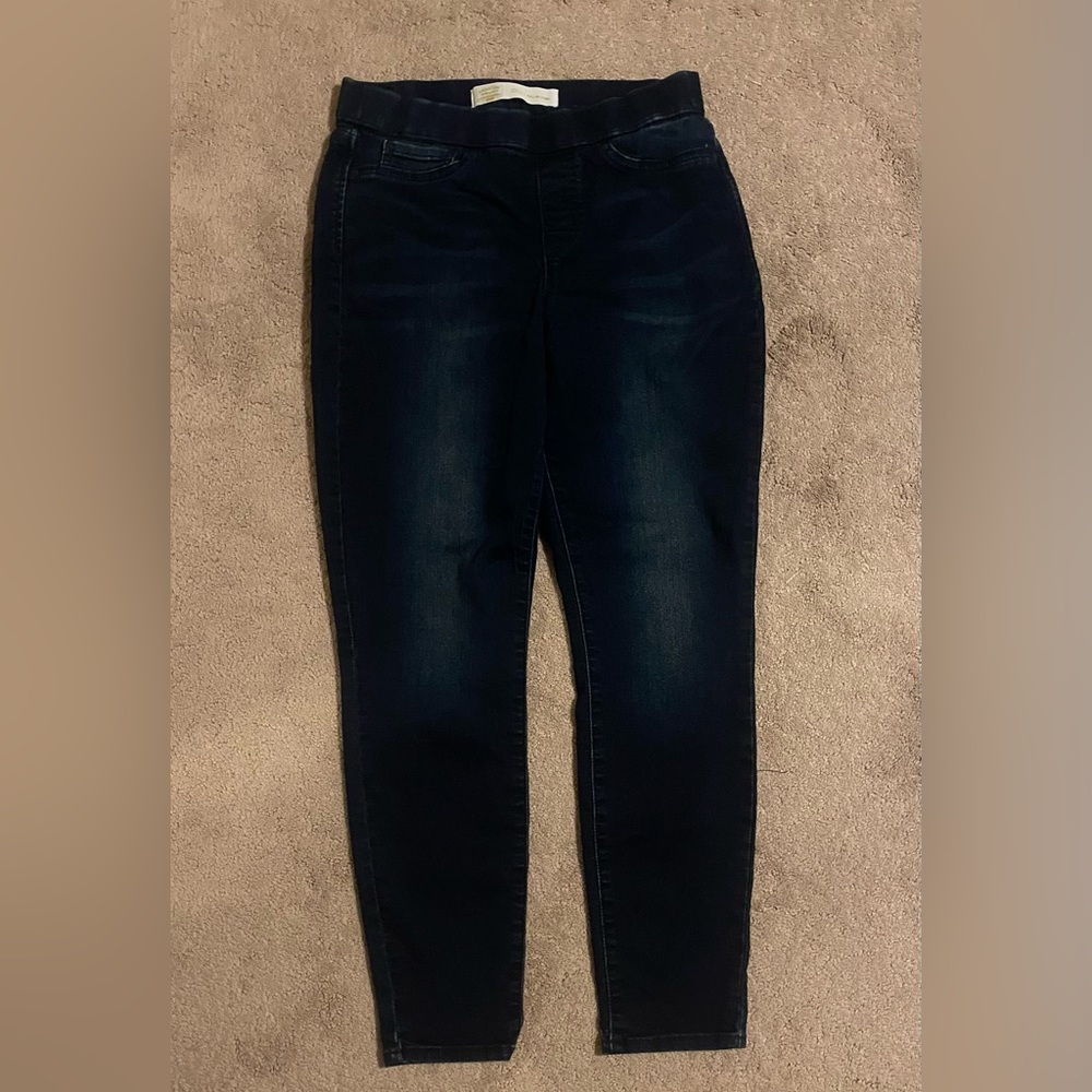 Signature Levi Strauss Gold pull-on skinny Jean, dark blue, size: 6s
